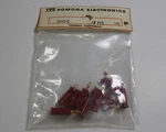 Four Red Pomona Do-it-yourself Miniature Banana Plug With Safety Shield 2945-2. Fixed Price $39.00.