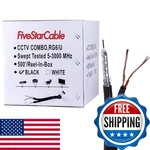 Fivestarcable Siamese RG6 Coaxial 18AWG Power Wire 500 Ft.. Fixed Price $123.87.