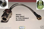 1X Sma Straight To N Female Bulkhead Rf Pigtail RG402 0.141 Cable 4-20" Usa. Fixed Price $14.48.
