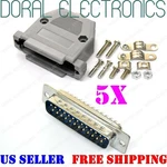 5X DB25 25-PIN Male Solder Cup Connector Plastic Hood Shell & Hardware DB-25. Fixed Price $12.95.