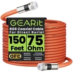 Gearit Coaxial Cable For Direct Burial (150FT) RG6 70 Ohm Rf Feet, Black. Fixed Price $60.34.