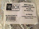 W Box Technologies Male Compression Plug RG-59,62 Pvc 0E-BNCCOMPTP. Fixed Price $10.00.