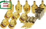 Eightwood 10PCS Sma Male Crimp Rf Connector Gold-plating For RG316 RG174 Cable.. Fixed Price $16.46.