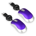 Eeekit 2 Pack Mini Retractable Cable Usb Optical Mouse, Purple, Unisex. Fixed Price $24.18.