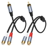 Hualeu 1FT Shielded Rca Splitter Subwoofer Stereo Audio Video Cable Grey. Fixed Price $14.39.