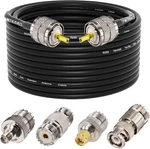 Ham Radio Cable 50 OHM,RG58 Coaxial 49.2FT,UHF PL259 Black. Fixed Price $35.92.