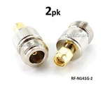2-PACK Sma Gold Plug To Female Jack Adapter, Cablesonline RF-N141G-2. Fixed Price $9.99.