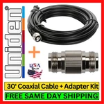 Uniden UNI-142 30FT U400 Low Loss Coax Cable Male To Adapter Kit Rf Cb. Fixed Price $32.95.