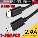 Usb Type To Micro 5V/2.4A Data & Sync Transfer Otg Charging Cable - Black Lot. Fixed Price $159.29.