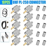 10X Uhf PL-259 Male Plug Crimp-type Connectors For RG8X LMR240 Coax Wire Adapter. Fixed Price $13.76.