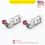2PCS PL259 Uhf Male Connector 1/2" Superflexible Corrugated Coax Cable FSJ4-50B. Fixed Price $13.40.