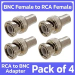 4 Pack Bnc Plug To Rca Female Jack Adapter M/f Coaxial Cable Converter Cctv. Fixed Price $8.99.
