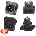 Lagogia 4X 3-PIN Xlr Male/female Panel Mount Chassis Connector Adapter. Fixed Price $20.00.