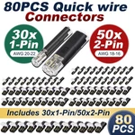 80PCS Plug-in Quick Wire Connector Kit 1-PIN 2-PIN Reusable Clamp Terminal Block. Fixed Price $13.98.