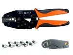 Rf Coax Ratchet Crimp Tool With Stripper 10PCS Mini Uhf Male RG58 LMR195. Fixed Price $54.95.
