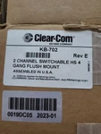 New Clear-com KB-702 2-CHANNEL Switchable Hs 4-GANG Flush Mount Intercom Station. Fixed Price $450.00.
