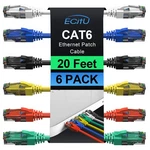 Patch Cables 20 Feet (6 Pack), Ethernet Cable, 24AWG Cca, Utp Netw.... Fixed Price $40.27.