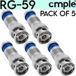 RG-59 Bnc Compression Connector Male Cctv Premium Coax Cable Adapter Pack Pcs. Fixed Price $10.39.