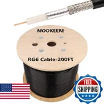 Moookeerf RG6 Coaxial Cable 200FT, 18 Awg 75 Ohm Dual Shield With Pure. Fixed Price $85.45.