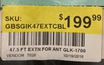 Marine-grade 47' Coax Cable Antenna EXT-GLK-1700-BELDEN-780-8A-RF240-6GHZ-50-OHM. Fixed Price $59.00.