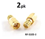 2-PACK Rp-sma (reverse Polarity) To Female Gold Adapter, RF-S103-2. Fixed Price $9.95.