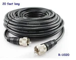20FT RG8X Coax Uhf (PL259) Male/male 50 Ohm Antenna Cablesonline R-U020. Fixed Price $27.95.