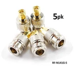 5-PACK Sma Gold Plug To Female Jack Adapter, Cablesonline RF-N141G-5. Fixed Price $19.99.