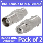 2 Pack Bnc Female Rca Adapter Coaxial Cable Connector Converter Cctv. Fixed Price $8.39.