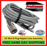 Procomm PR18-8XFME Cb Radio Coax Cable 18' Mini Terminator W/ Plug-nipple. Fixed Price $39.95.