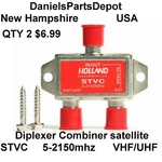 X2 Diplexer Combiner Holland 5-2150MHZ Satellite Stvc Vhf Uhf Direct Splitter. Fixed Price $6.99.