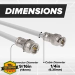Cimple Co Bnc Cable White RG6 Hd-sdi 75 Ohm 30 Feet Male To. Fixed Price $41.97.