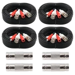 4 Pack 60FT Bnc Cables For Cctv Security Camera Dvr System W/ Ff Connectors. Fixed Price $19.99.