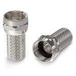 The Cimple - RG6 Coaxial Connectors, 4 Pcs, Cable, Pack, Silver. Fixed Price $14.99.