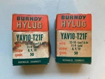 Nos Lot (63) Burndy Hylug YAV10-T21F 12-10 Wire Spade Crimp Connectors 8-10 Stud. Fixed Price $24.50.
