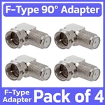 4 Pack F-type Female 90 Angle Adapter Right Coax Cable Connector. Fixed Price $8.99.