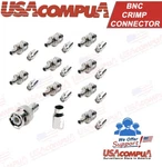 10 Pack Lot - RG59 2PC Coaxial Bnc Crimp Male Connector Plug Ends Cctv. Fixed Price $6.90.