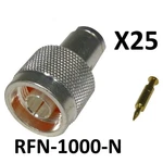 25PCS - Rf Industries Male Connector RG58, LMR195, RG142, RG223, RG400. Fixed Price $85.00.