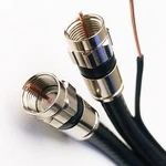 Siamese Dual Coaxial RG-6 Cable W/ Ground Messenger 3GHZ Ul Etl Ppc F-connectors. Fixed Price $44.00.