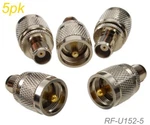 5-PACK Tnc Female To Uhf PL259 Coaxial Adapters, Cablesonline RF-U152-5. Fixed Price $15.95.