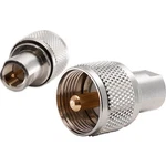 Single Fme Male To PL259 Polished Silver Coaxial Cable Adapter. Fixed Price $17.95.