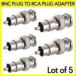 5 Pack Bnc Plug Rca Adapter Coax Cable Connector Converter Cctv Camera. Fixed Price $8.99.