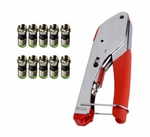 Coax Compression Tool + 10 Pcs RG6 Universal Connectors. Fixed Price $16.99.