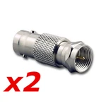 2 Pack Bnc Female Jack F-type Plug Coax Adapter Radio Connector RG59/6. Fixed Price $5.69.
