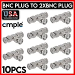 Bnc Dual Plugs Adapter Coaxial Connector T-shape Splitter 10 Pcs. Fixed Price $12.99.