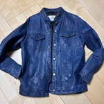 Rattle Trap Leather Jacket Blue Indigo Single Dyed 2 Times Worn Size Genuine. Fixed Price $1157.85.