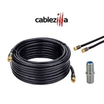 Black RG6 Coax Cable Quad Shield Internet Satellite Tv Antenna With Barrel Lot. Fixed Price $13.25.