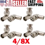 4/8PC Bnc Right Angle To Female Rf Coax Cable Adapters 90 Degree. Fixed Price $9.85.