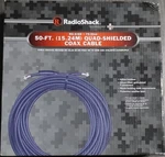 Radioshack Quad-shielded 50FT Coaxial Cable Gold-plated Silicon-filled. Fixed Price $29.99.