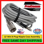Procomm PR12-8XFME Cb Radio Coax Cable 12' Mini Terminator W/ Plug-nipple. Fixed Price $37.95.