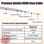 Mookeerf RG8X Sma Male To Coaxial Cable 100FT Low Loss 50 Ohm. Fixed Price $100.99.